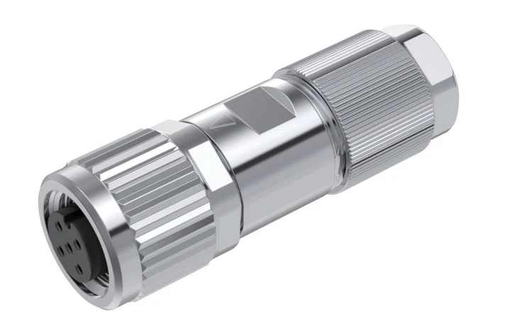GLOBIX M12 conector para cable de montaje en campo – Contactos hembra, Recto, Apantallado