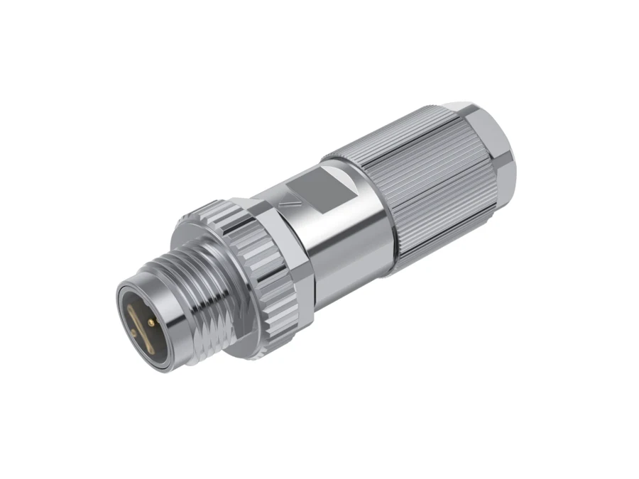 GLOBIX M12 conector para cable de montaje en campo – Contactos macho, Recto, Apantallado