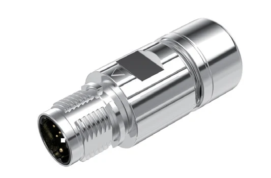 GLOBIX M12 conector para cable de montaje en campo – Contactos macho, Recto, Apantallado
