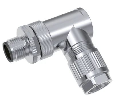 GLOBIX M12 conector para cable de montaje en campo – Contactos hembra, Acodado, Terminación de tornillo