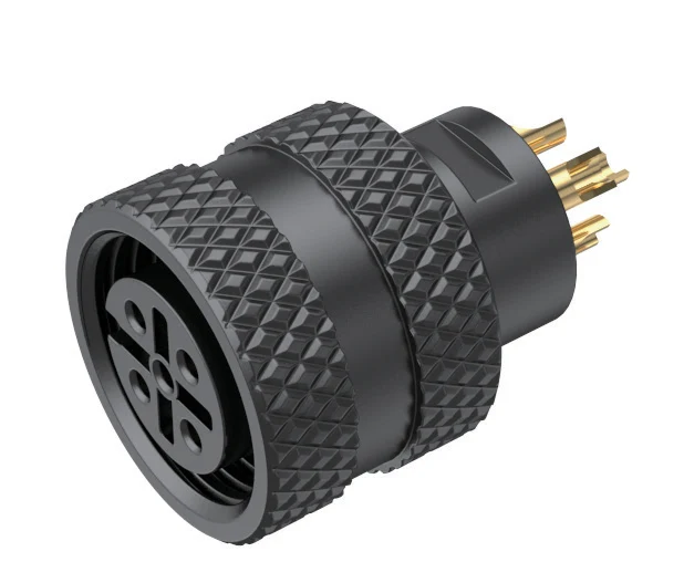 GLOBIX M12 Conectores de cable – Contactos hembra, Sin apantallamiento, Terminación para soldadura