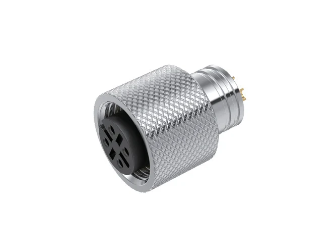 GLOBIX M12 Conectores de cable – Contactos hembra, Apantallado, Terminación para soldadura