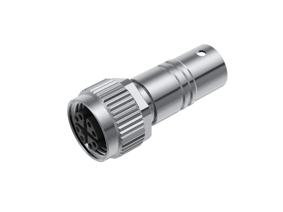 GLOBIX M12 Conectores de cable – Contactos hembra, Apantallado, Terminación para soldadura