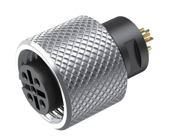 GLOBIX M12 Conectores de cable – Contactos hembra, Sin apantallamiento, Terminación para soldadura
