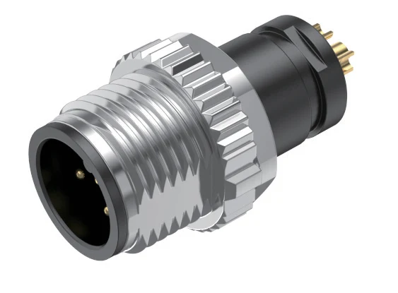 GLOBIX M12 Conectores de cable – Contactos macho, Apantallado, Terminación para soldadura