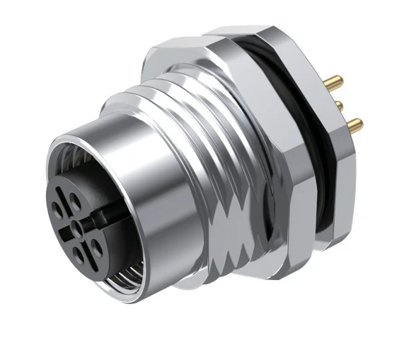 GLOBIX M12 Conexión de placa – Contactos hembra, Sin apantallamiento, PCB