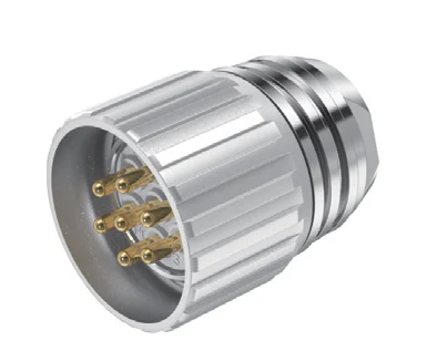 GLOBIX M23 Conectores – Contactos macho, Terminación para soldadura, Conexión de cable