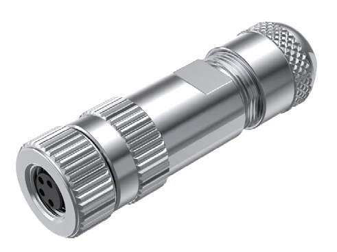 GLOBIX M8 conector para cable de montaje en campo – Contactos hembra, Acodado, Sin apantallamiento